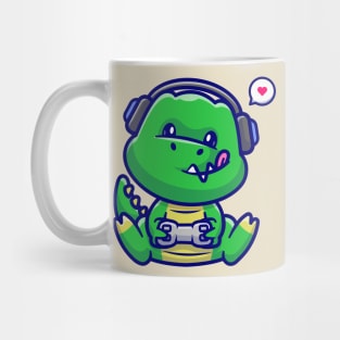 Cute Dino Gaming Cartoon Mug